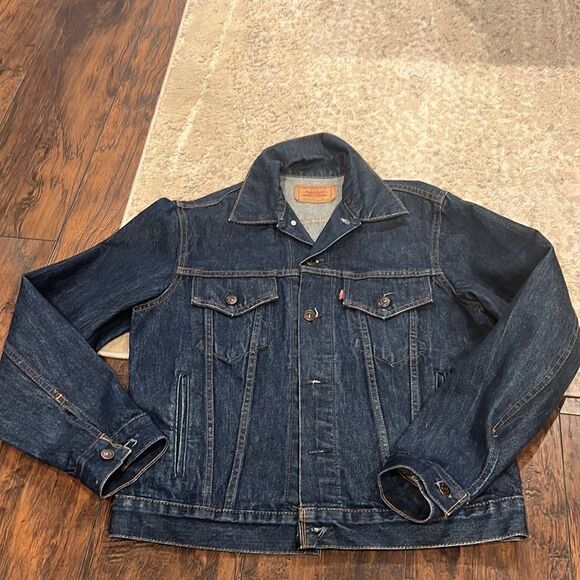 Vintage 80s Levis Denim Jean 70506 0216 Trucker Jacket Size 42 Made in Canada